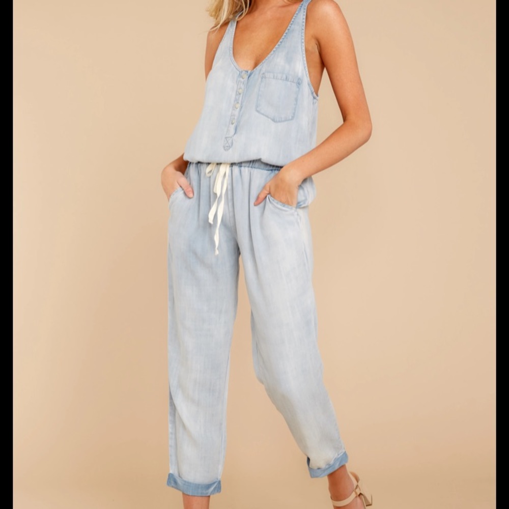 NWOT Lovestitch chambray jumpsuit